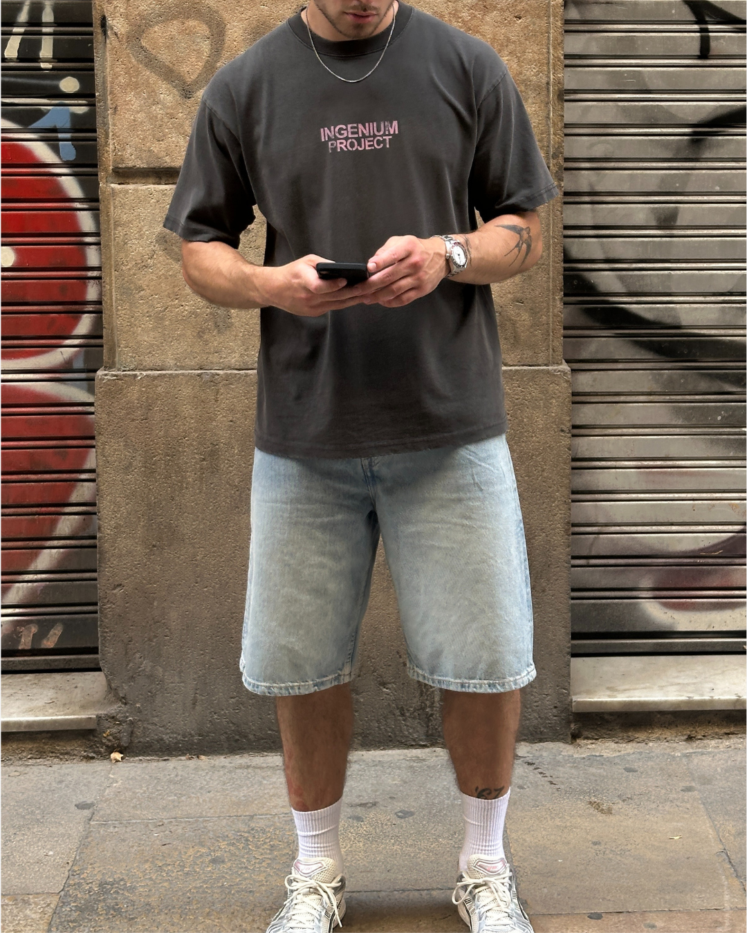 INGENIUM PROJECT T-SHIRT - Vintage Black/Soft Pink