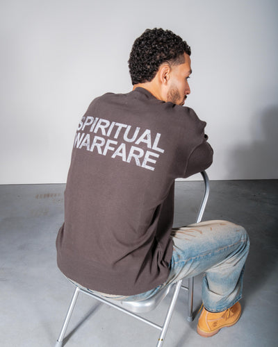 SPIRITUAL WARFARE WAFFLE LONGSLEEVE – VINTAGE GREY