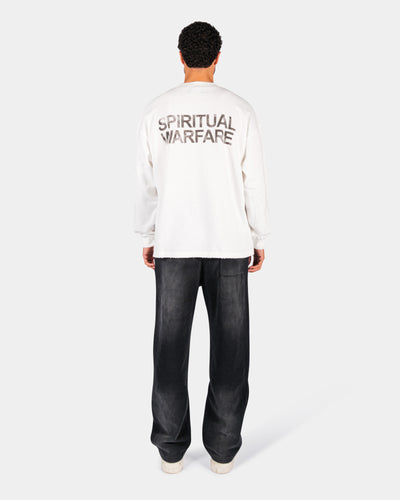SPIRITUAL WARFARE WAFFLE LONGSLEEVE – OFFWHITE