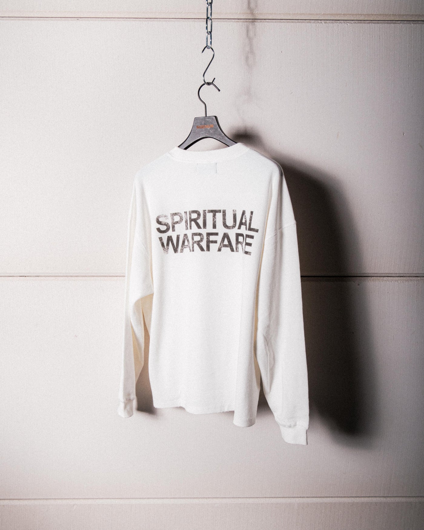 SPIRITUAL WARFARE WAFFLE LONGSLEEVE – OFFWHITE