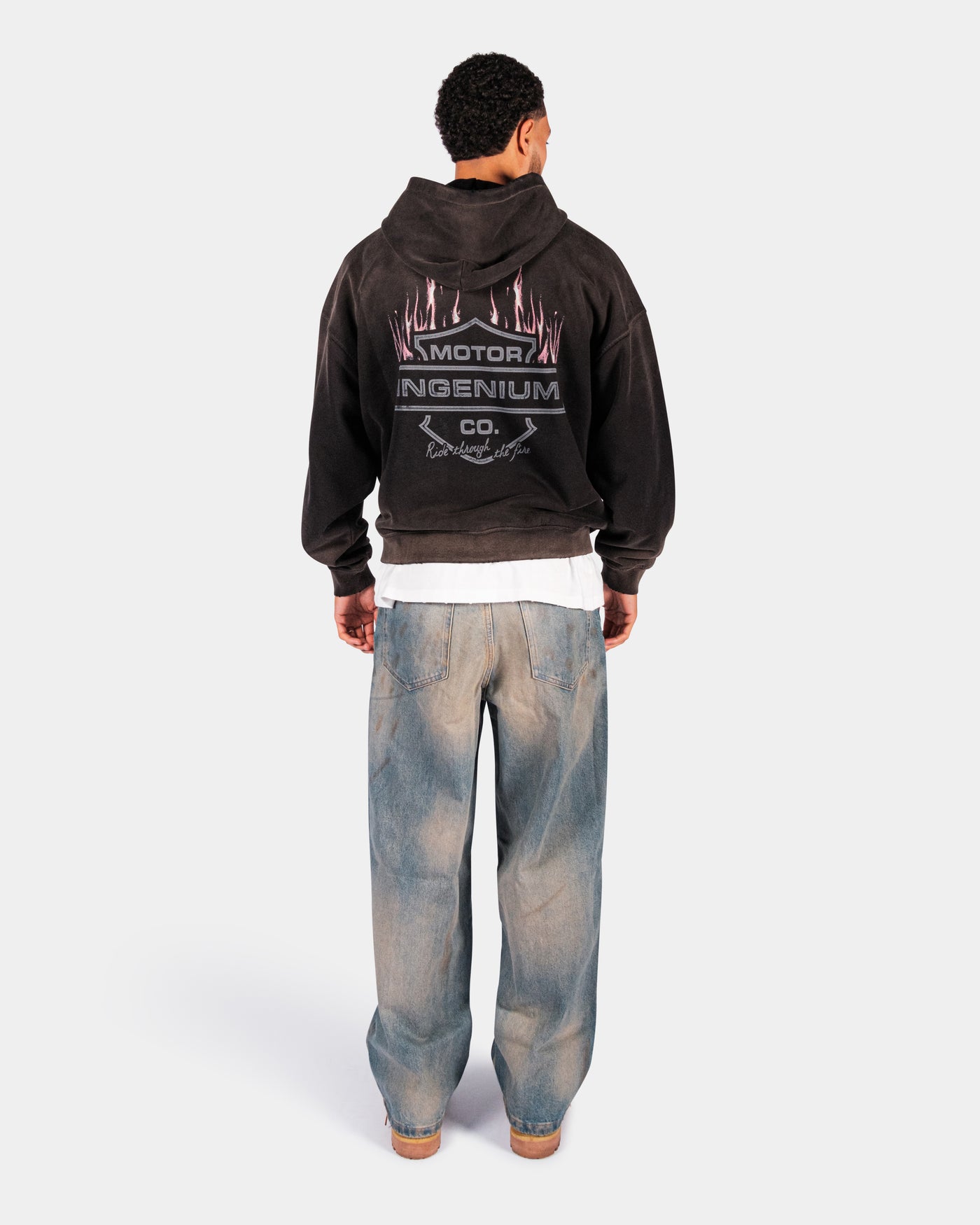 MOTOR CO. ZIP HOODIE – FADED BLACK