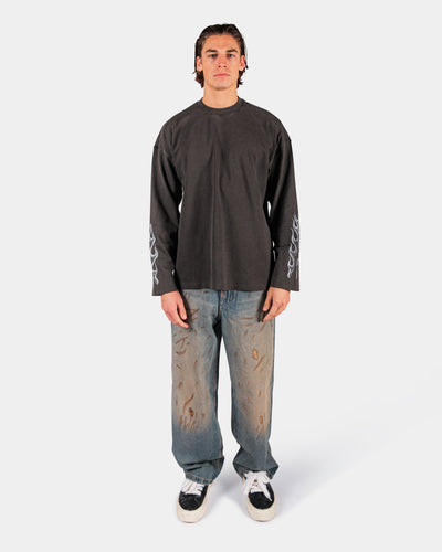 FLAME LONGSLEEVE – VINTAGE BLACK