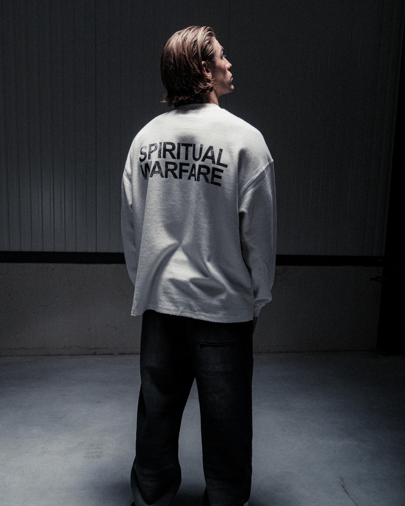 SPIRITUAL WARFARE WAFFLE LONGSLEEVE – OFFWHITE