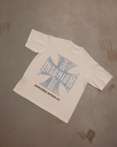 MOTOR CO. T-SHIRT - Offwhite/Sky Blue