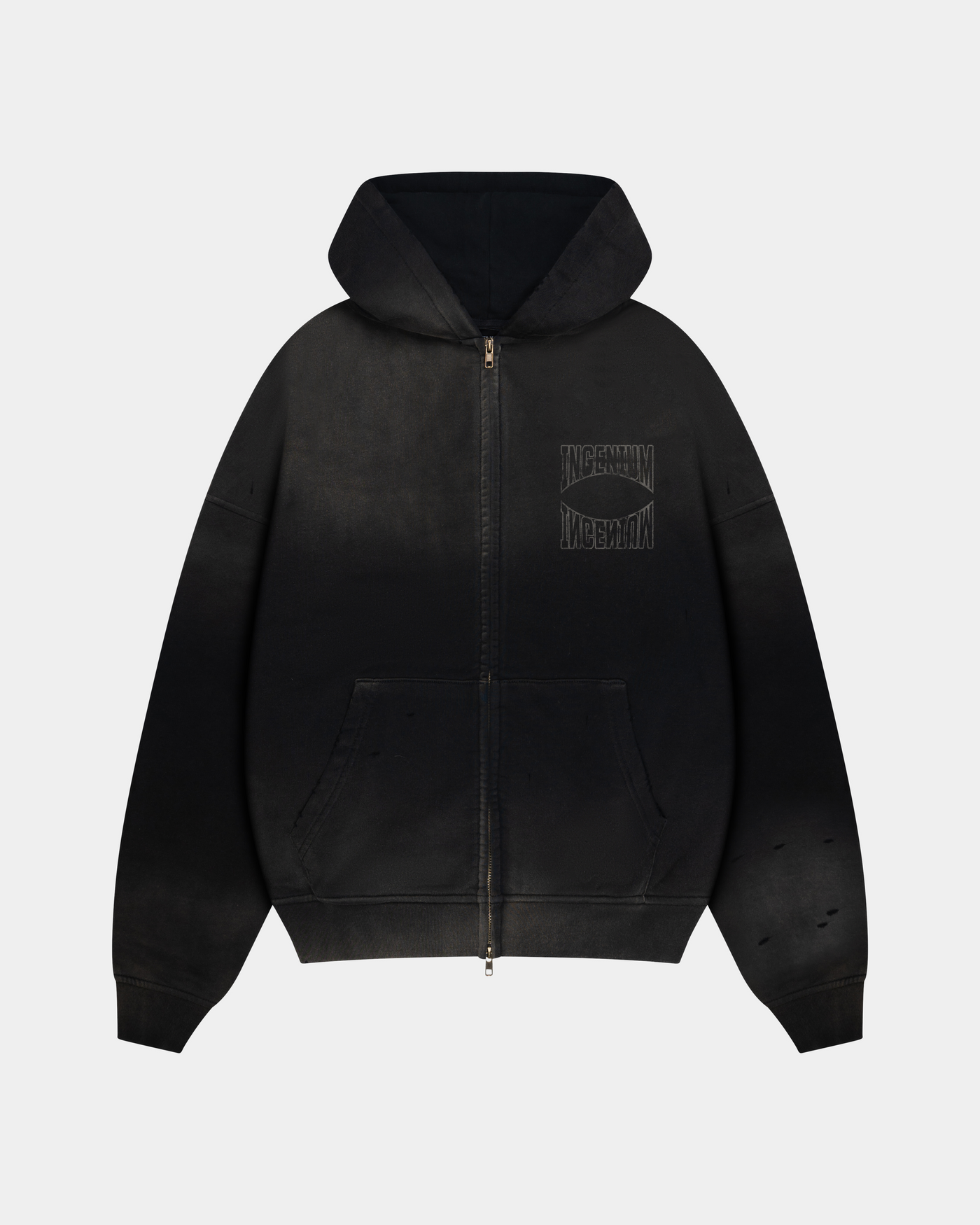 ARCH ZIP HOODIE – FADED BLACK