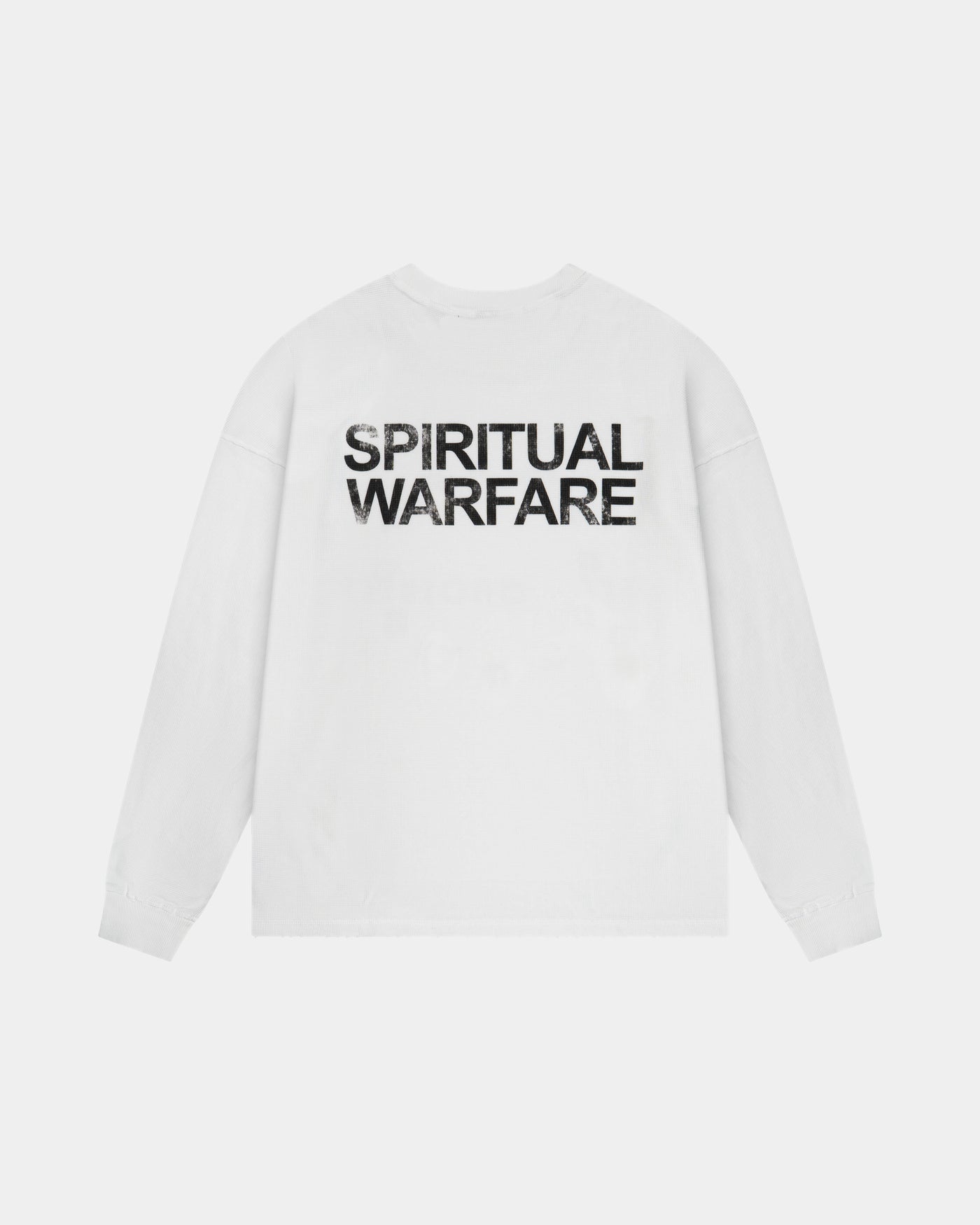 SPIRITUAL WARFARE WAFFLE LONGSLEEVE – OFFWHITE