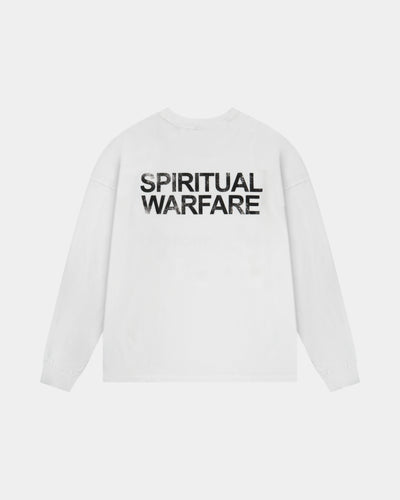 SPIRITUAL WARFARE WAFFLE LONGSLEEVE – OFFWHITE